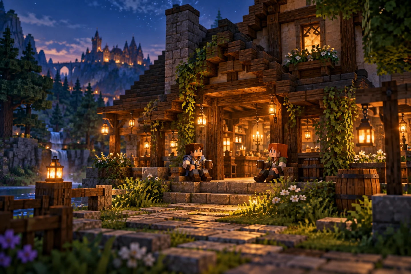 Уютная таверна WolsTime в сумерках